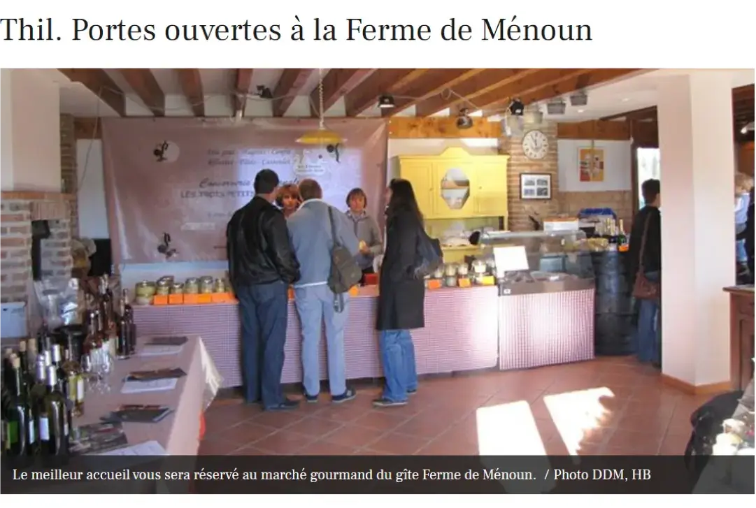 Article La Dépêche 2012 pour le marché gourmand à la Ferme de Menoun.