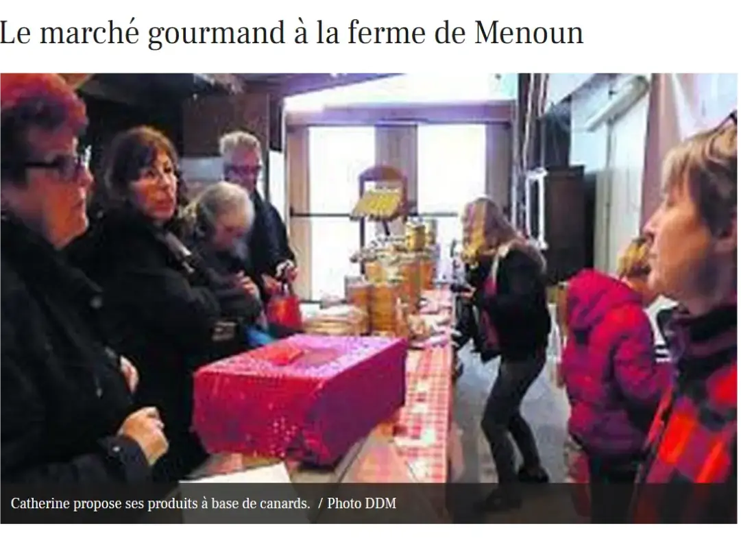 Article La Dépêche 2017 pour le marché gourmand à la Ferme de Menoun.